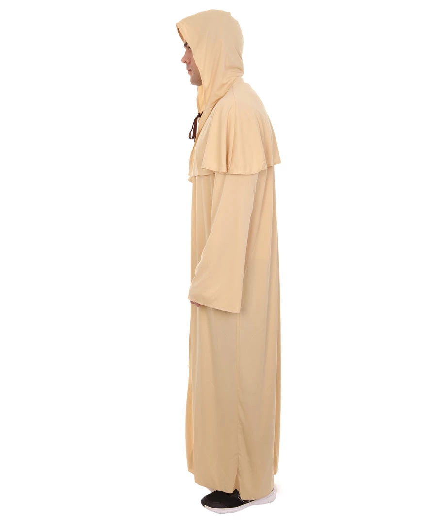 HPO Adult Men's Wizard Robe Storybook & Fairytale Costume | Light Brown Halloween Costume 4 HPO Adult Men's Wizard Robe Storybook & Fairytale Costume | Light Brown Halloween Costume