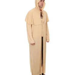 HPO Adult Men's Wizard Robe Storybook & Fairytale Costume | Light Brown Halloween Costume 19 HPO Adult Men's Wizard Robe Storybook & Fairytale Costume | Light Brown Halloween Costume