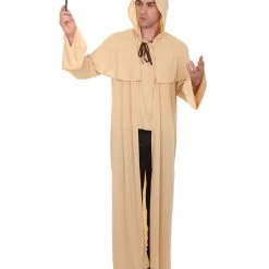 HPO Adult Men's Wizard Robe Storybook & Fairytale Costume | Light Brown Halloween Costume 20 HPO Adult Men's Wizard Robe Storybook & Fairytale Costume | Light Brown Halloween Costume