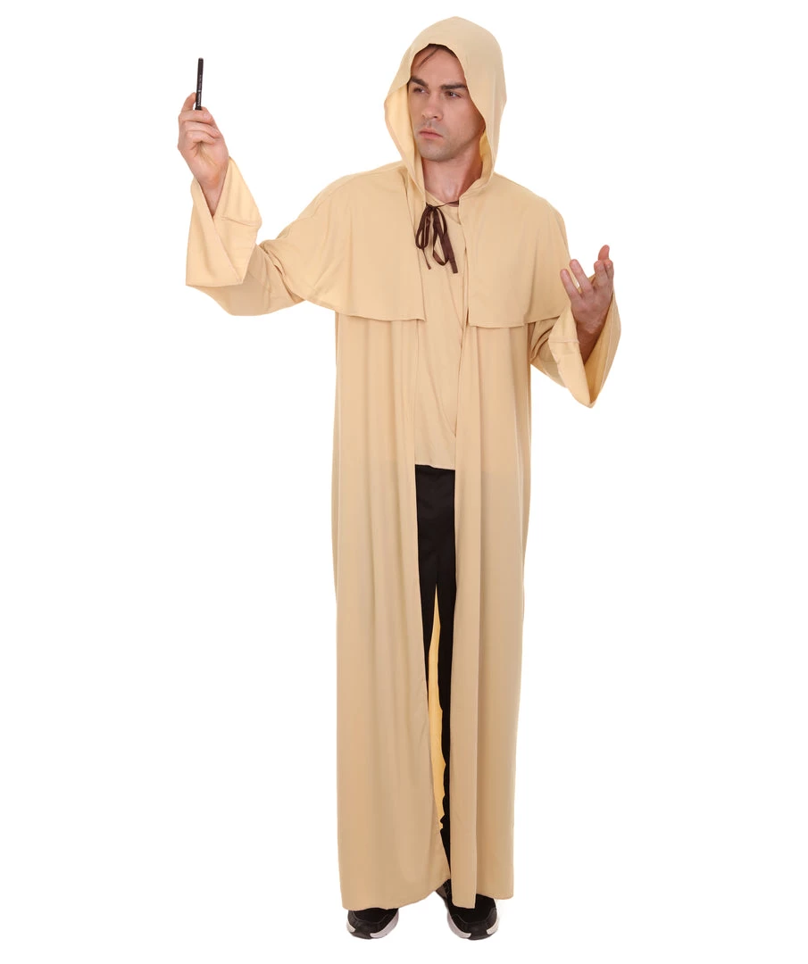 HPO Adult Men's Wizard Robe Storybook & Fairytale Costume | Light Brown Halloween Costume 8 HPO Adult Men's Wizard Robe Storybook & Fairytale Costume | Light Brown Halloween Costume