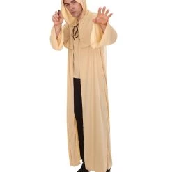 HPO Adult Men's Wizard Robe Storybook & Fairytale Costume | Light Brown Halloween Costume 21 HPO Adult Men's Wizard Robe Storybook & Fairytale Costume | Light Brown Halloween Costume