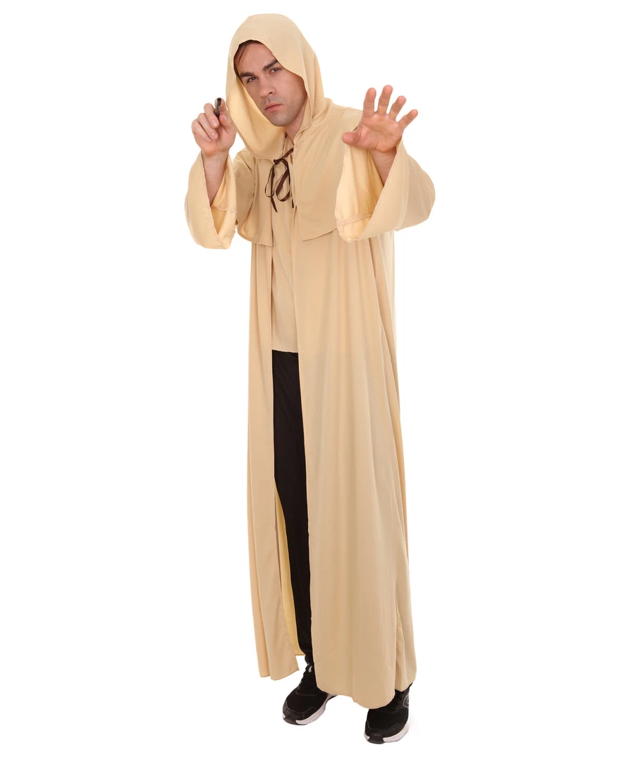 HPO Adult Men's Wizard Robe Storybook & Fairytale Costume | Light Brown Halloween Costume 9 HPO Adult Men's Wizard Robe Storybook & Fairytale Costume | Light Brown Halloween Costume