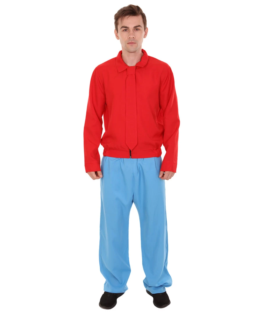 HPO Adult Men's Fry Costume | Red & Blue Cosplay Costume 2 HPO Adult Men's Fry Costume | Red & Blue Cosplay Costume