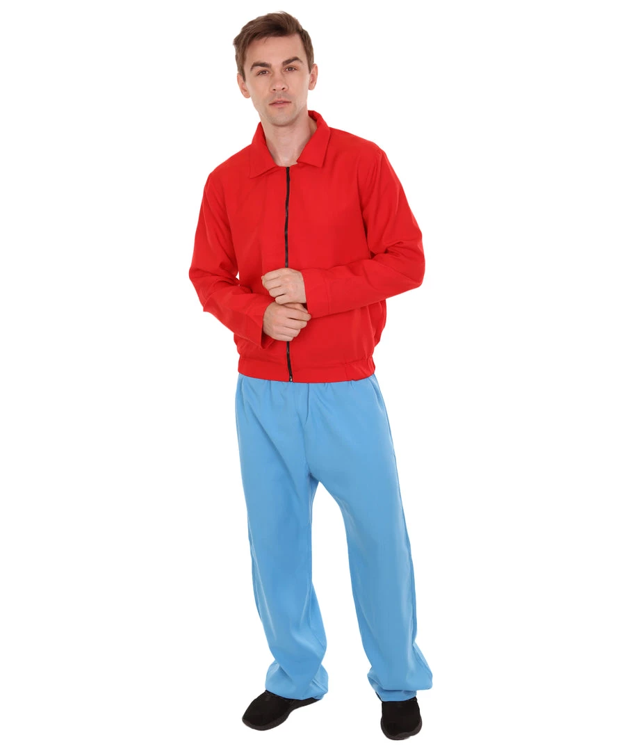 HPO Adult Men's Fry Costume | Red & Blue Cosplay Costume 1 HPO Adult Men's Fry Costume | Red & Blue Cosplay Costume