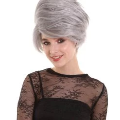 BC Adult Women's Grey Color Straight Updo Trendy Wig