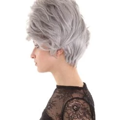 BC Adult Women's Grey Color Straight Updo Trendy Wig 11 BC Adult Women's Grey Color Straight Updo Trendy Wig