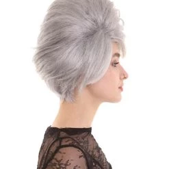 BC Adult Women's Grey Color Straight Updo Trendy Wig 13 BC Adult Women's Grey Color Straight Updo Trendy Wig