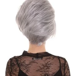 BC Adult Women's Grey Color Straight Updo Trendy Wig 12 BC Adult Women's Grey Color Straight Updo Trendy Wig