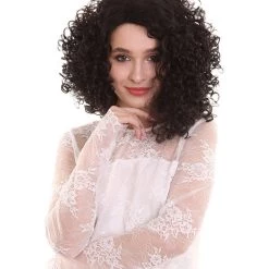 BC Adult Women's Dark Brown Color Curly Shoulder Length Trendy Roseanna Actress Wig