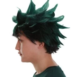BC Adult Men's Dark Green Color Spiked Cosplay Wig 11 BC Adult Men's Dark Green Color Spiked Cosplay Wig