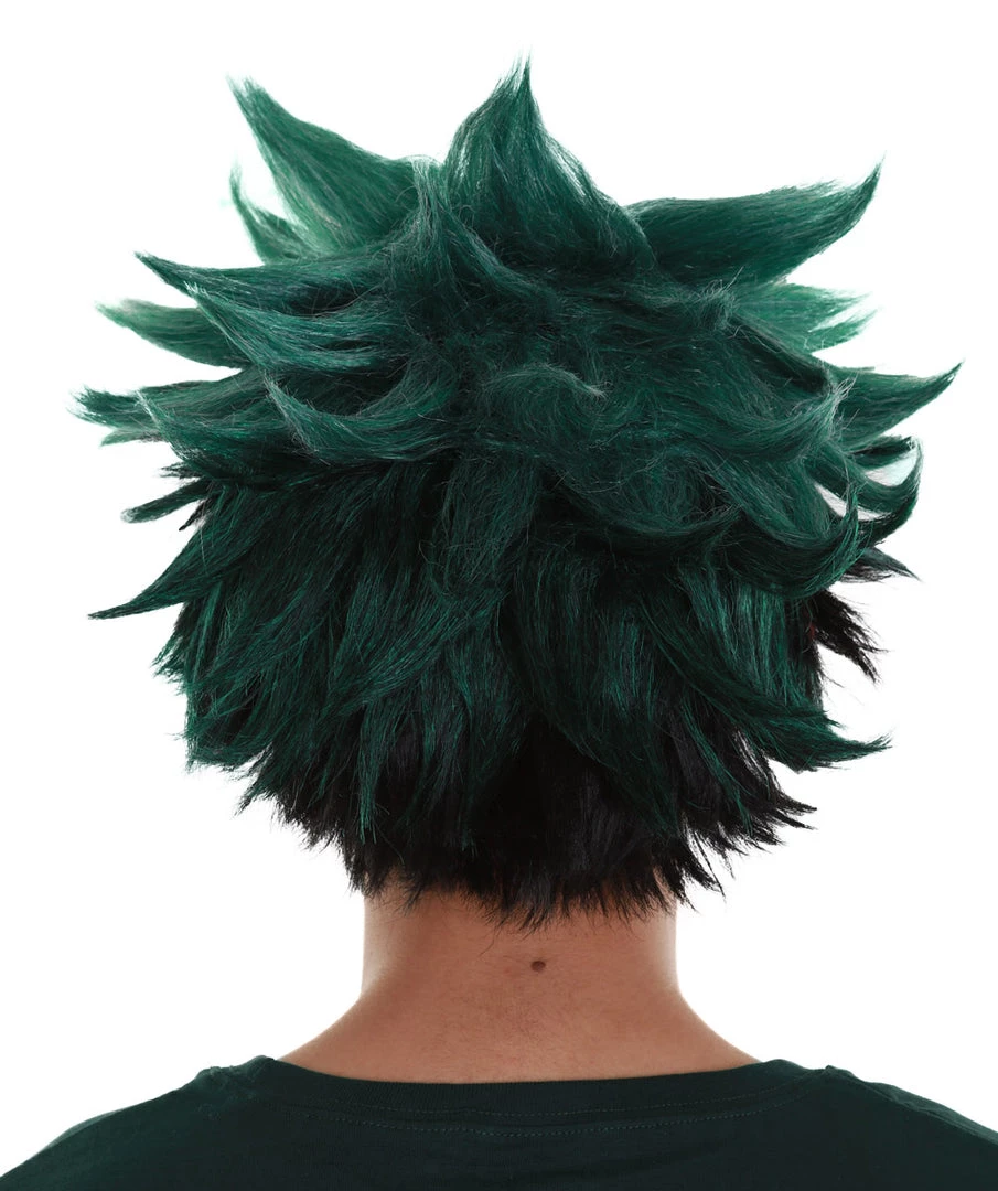 BC Adult Men's Dark Green Color Spiked Cosplay Wig 4 BC Adult Men's Dark Green Color Spiked Cosplay Wig