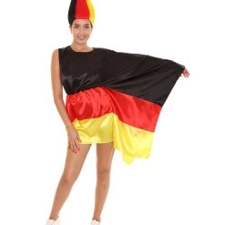 FLAGWIGS Adult Women's Celebratory German Flag Dress Costume | Patriotic Cosplay Costume