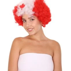 FLAGWIGS Canada Afro Wig | Super Size Jumbo Maple Leaf Wig