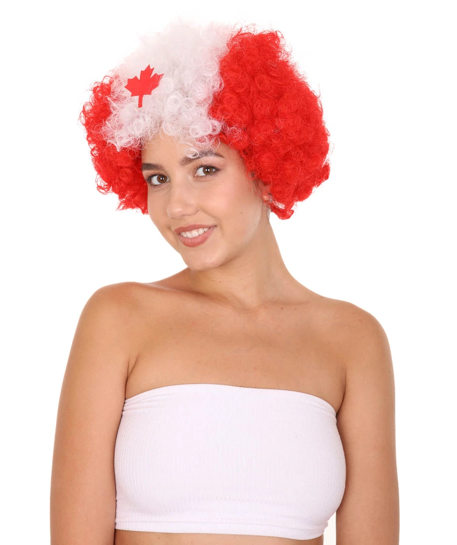 FLAGWIGS Canada Afro Wig | Super Size Jumbo Maple Leaf Wig 1 FLAGWIGS Canada Afro Wig | Super Size Jumbo Maple Leaf Wig