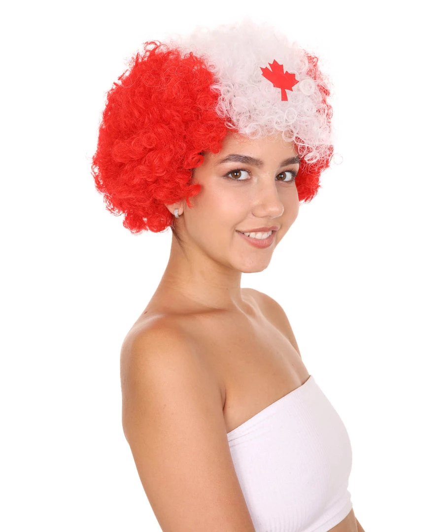 FLAGWIGS Canada Afro Wig | Super Size Jumbo Maple Leaf Wig 6 FLAGWIGS Canada Afro Wig | Super Size Jumbo Maple Leaf Wig