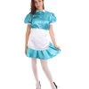 HPO Adult Women's French Apron Maid Uniform Costume | Aqua Blue Cosplay Costume