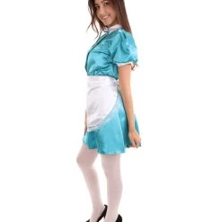 HPO Adult Women's French Apron Maid Uniform Costume | Aqua Blue Cosplay Costume