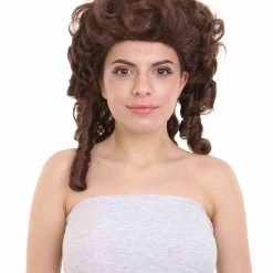 HPO Women's Womens Colonial Lady Wig | White Historical Wigs | Premium Breathable Capless Cap