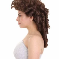 HPO Women's Womens Colonial Lady Wig | White Historical Wigs | Premium Breathable Capless Cap