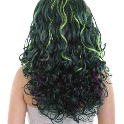 HPO Women's Green Wicked Witch Womens Wig | Horror Blue Green Two Toned Halloween Wig | Premium Breathable Capless Cap 10 HPO Women's Green Wicked Witch Womens Wig | Horror Blue Green Two Toned Halloween Wig | Premium Breathable Capless Cap