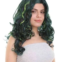 HPO Women's Green Wicked Witch Womens Wig | Horror Blue Green Two Toned Halloween Wig | Premium Breathable Capless Cap 11 HPO Women's Green Wicked Witch Womens Wig | Horror Blue Green Two Toned Halloween Wig | Premium Breathable Capless Cap