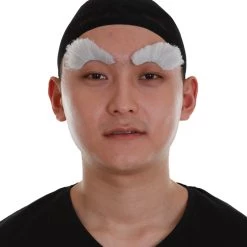 HPO Men's White Color Straight Thick Old Man Eye Brows