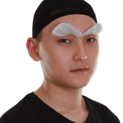 HPO Men's White Color Straight Thick Old Man Eye Brows