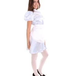 HPO Adult Women's French Apron Maid Uniform Costume | Light Blue Cosplay Costume