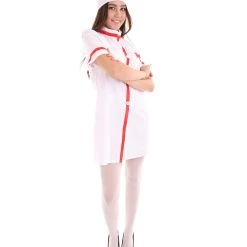 HPO Adult Women's Nurse Costume | White & Red Cosplay Costume 10 HPO Adult Women's Nurse Costume | White & Red Cosplay Costume
