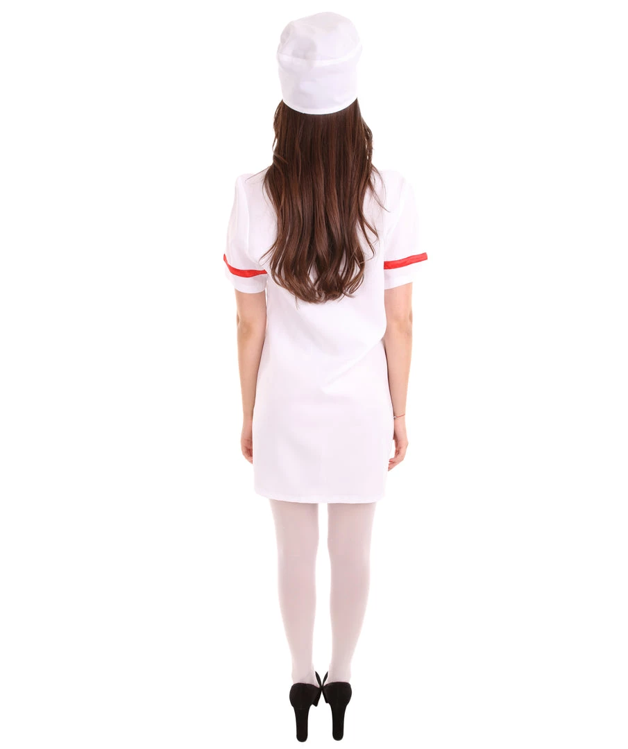 HPO Adult Women's Nurse Costume | White & Red Cosplay Costume 3 HPO Adult Women's Nurse Costume | White & Red Cosplay Costume