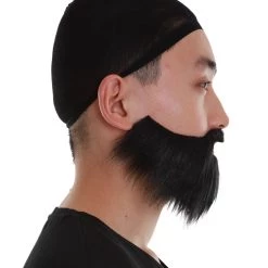 HPO Sleek Beard | Men's Black Color Straight Thick Sleek Beard