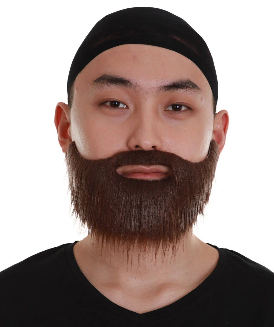 HPO Sleek Beard | Men's Brown Color Straight Thick Sleek Beard 1 HPO Sleek Beard | Men's Brown Color Straight Thick Sleek Beard