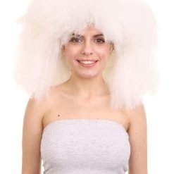 HPO Extra Large Australian Singer Bob Womens Wigs | White Bob Pop Star Wigs | Premium Breathable Capless Cap Men's