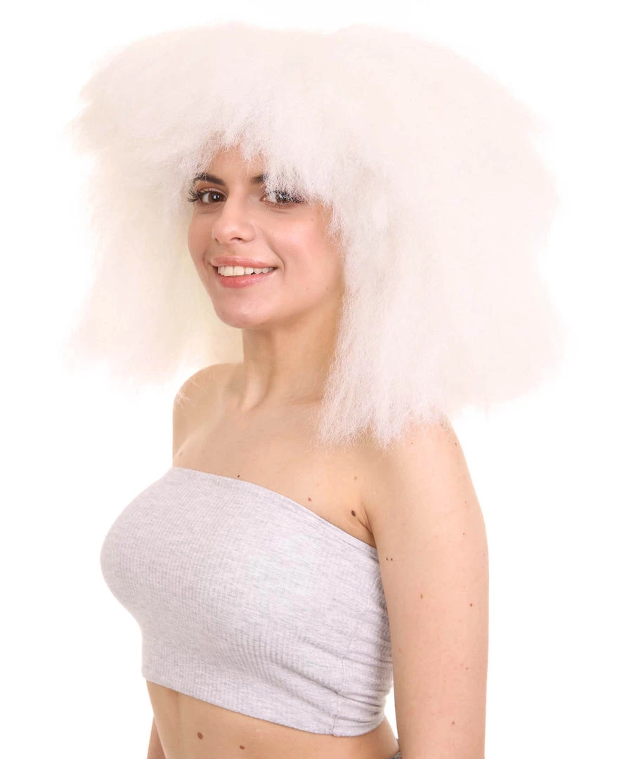 HPO Extra Large Australian Singer Bob Womens Wigs | White Bob Pop Star Wigs | Premium Breathable Capless Cap Men's 2 HPO Extra Large Australian Singer Bob Womens Wigs | White Bob Pop Star Wigs | Premium Breathable Capless Cap Men's