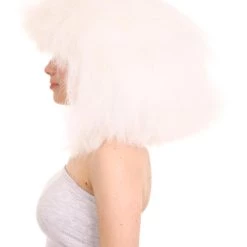 HPO Extra Large Australian Singer Bob Womens Wigs | White Bob Pop Star Wigs | Premium Breathable Capless Cap Men's 11 HPO Extra Large Australian Singer Bob Womens Wigs | White Bob Pop Star Wigs | Premium Breathable Capless Cap Men's