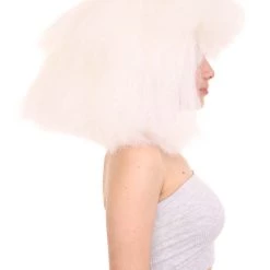 HPO Extra Large Australian Singer Bob Womens Wigs | White Bob Pop Star Wigs | Premium Breathable Capless Cap Men's 13 HPO Extra Large Australian Singer Bob Womens Wigs | White Bob Pop Star Wigs | Premium Breathable Capless Cap Men's