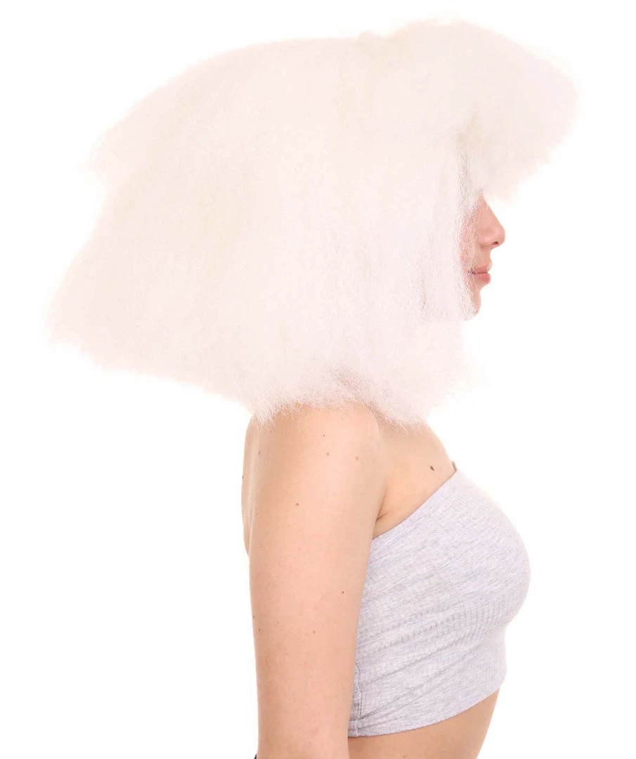 HPO Extra Large Australian Singer Bob Womens Wigs | White Bob Pop Star Wigs | Premium Breathable Capless Cap Men's 5 HPO Extra Large Australian Singer Bob Womens Wigs | White Bob Pop Star Wigs | Premium Breathable Capless Cap Men's