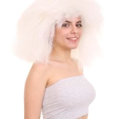 HPO Extra Large Australian Singer Bob Womens Wigs | White Bob Pop Star Wigs | Premium Breathable Capless Cap Men's 14 HPO Extra Large Australian Singer Bob Womens Wigs | White Bob Pop Star Wigs | Premium Breathable Capless Cap Men's