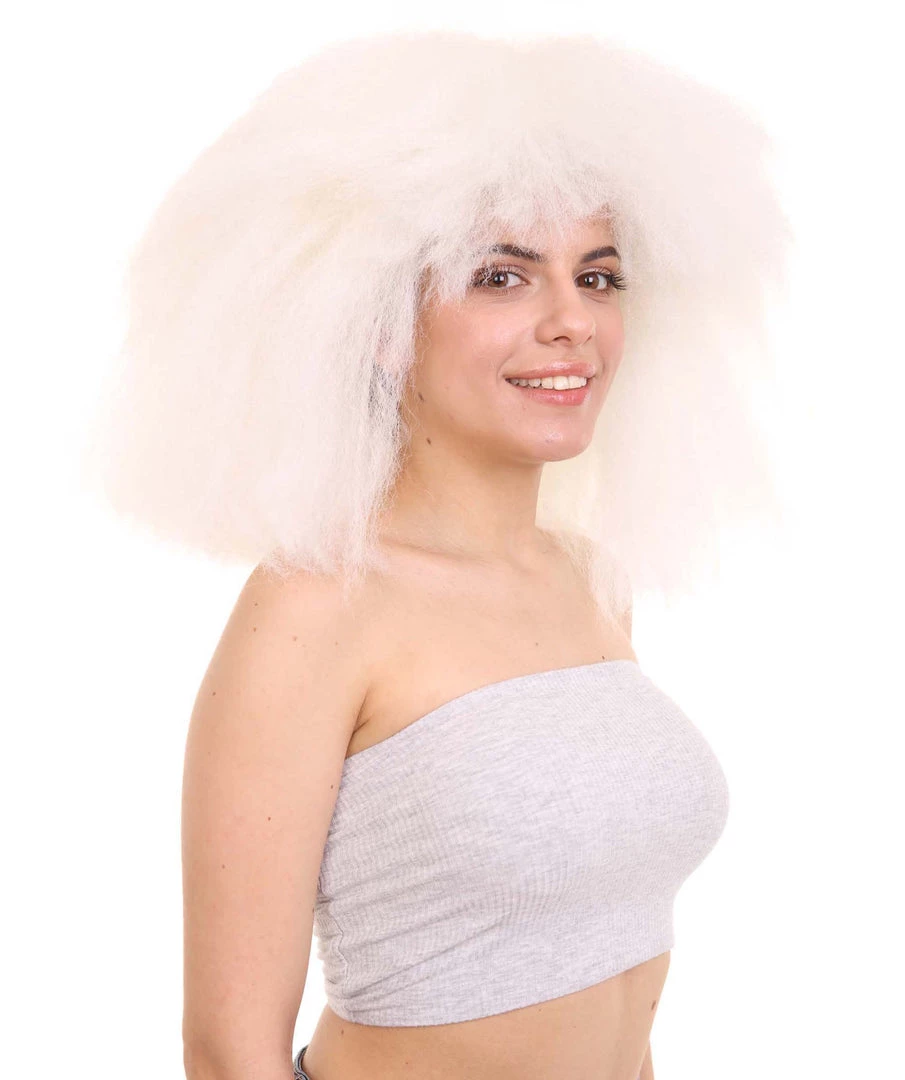 HPO Extra Large Australian Singer Bob Womens Wigs | White Bob Pop Star Wigs | Premium Breathable Capless Cap Men's 6 HPO Extra Large Australian Singer Bob Womens Wigs | White Bob Pop Star Wigs | Premium Breathable Capless Cap Men's