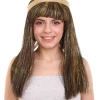 HPO Men's Deluxe Cleopatra Womens Wig | Gold Tinsel Character Cosplay Halloween Wig | Premium Breathable Capless Cap
