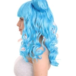 HPO Two Tone Pink & Blue Buns Womens Wig | Sexy Cosplay Party Halloween Wig | Premium Breathable Capless Cap Women's