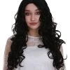 BC Adult Women's Black Color Curly Medium Length Trendy Wig