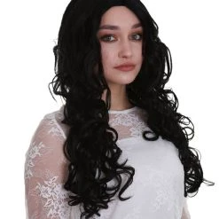 BC Adult Women's Black Color Curly Medium Length Trendy Wig