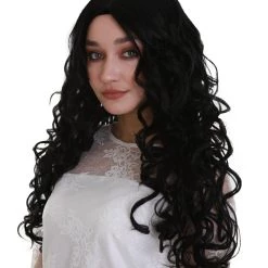 BC Adult Women's Black Color Curly Medium Length Trendy Wig
