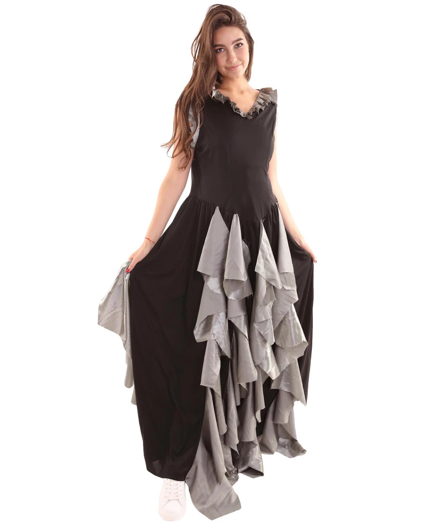 HPO Adult Women's Zombie Costume | Silver & Black Cosplay Costume 6 HPO Adult Women's Zombie Costume | Silver & Black Cosplay Costume