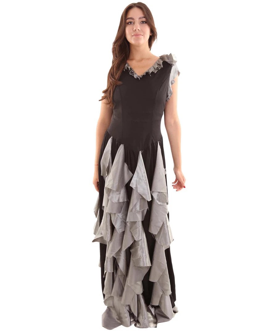 HPO Adult Women's Zombie Costume | Silver & Black Cosplay Costume 2 HPO Adult Women's Zombie Costume | Silver & Black Cosplay Costume