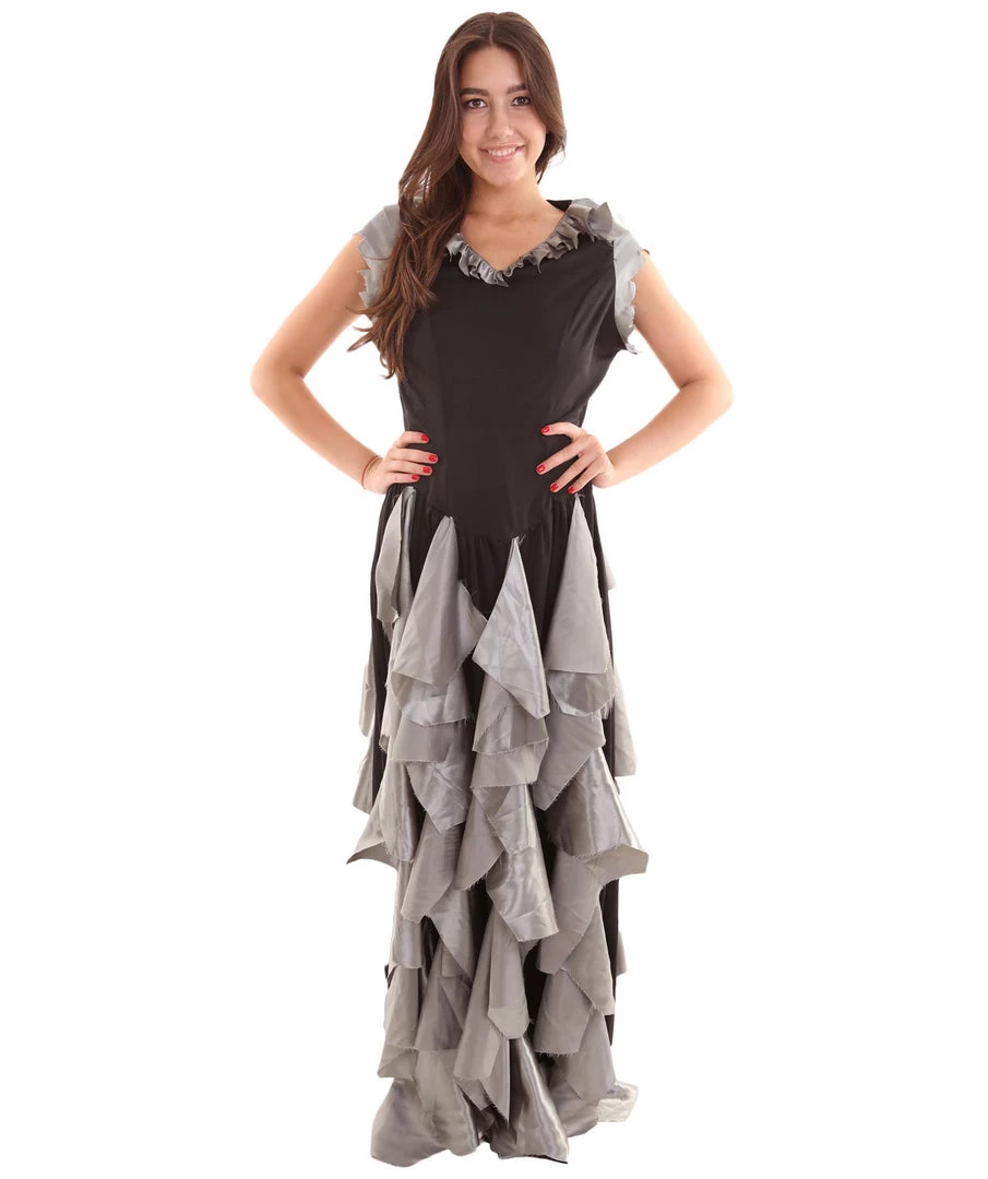 HPO Adult Women's Zombie Costume | Silver & Black Cosplay Costume 1 HPO Adult Women's Zombie Costume | Silver & Black Cosplay Costume