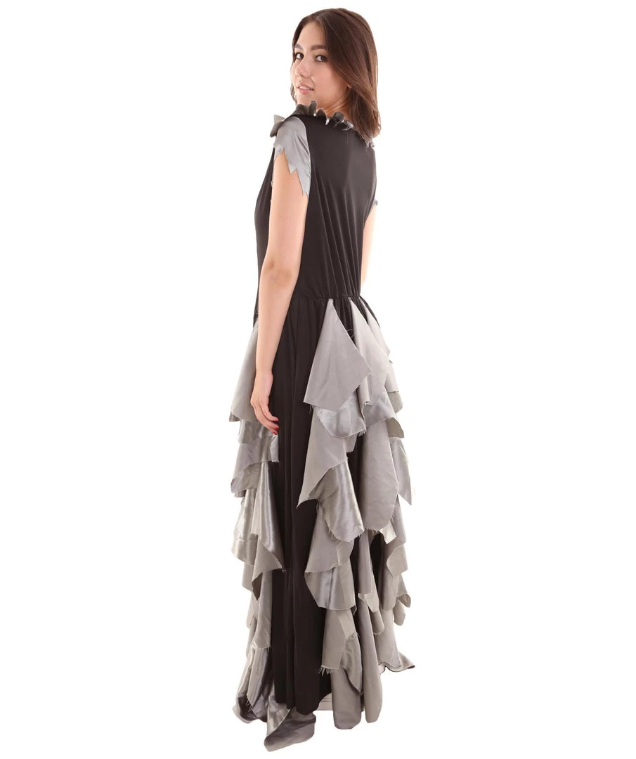 HPO Adult Women's Zombie Costume | Silver & Black Cosplay Costume 3 HPO Adult Women's Zombie Costume | Silver & Black Cosplay Costume