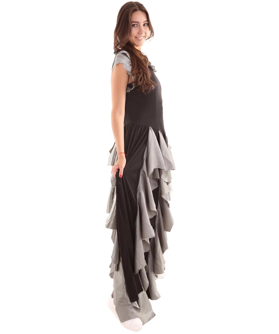 HPO Adult Women's Zombie Costume | Silver & Black Cosplay Costume 5 HPO Adult Women's Zombie Costume | Silver & Black Cosplay Costume