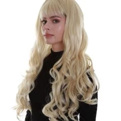 BC Women's Blonde Color Wavy Medium Length High Ponytail Trendy Pop Star Diva Wig